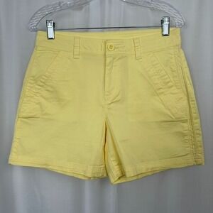 Eddie Bauer Womens Casual Shorts Size 6 Butter Yellow Pockets Cotton Blend